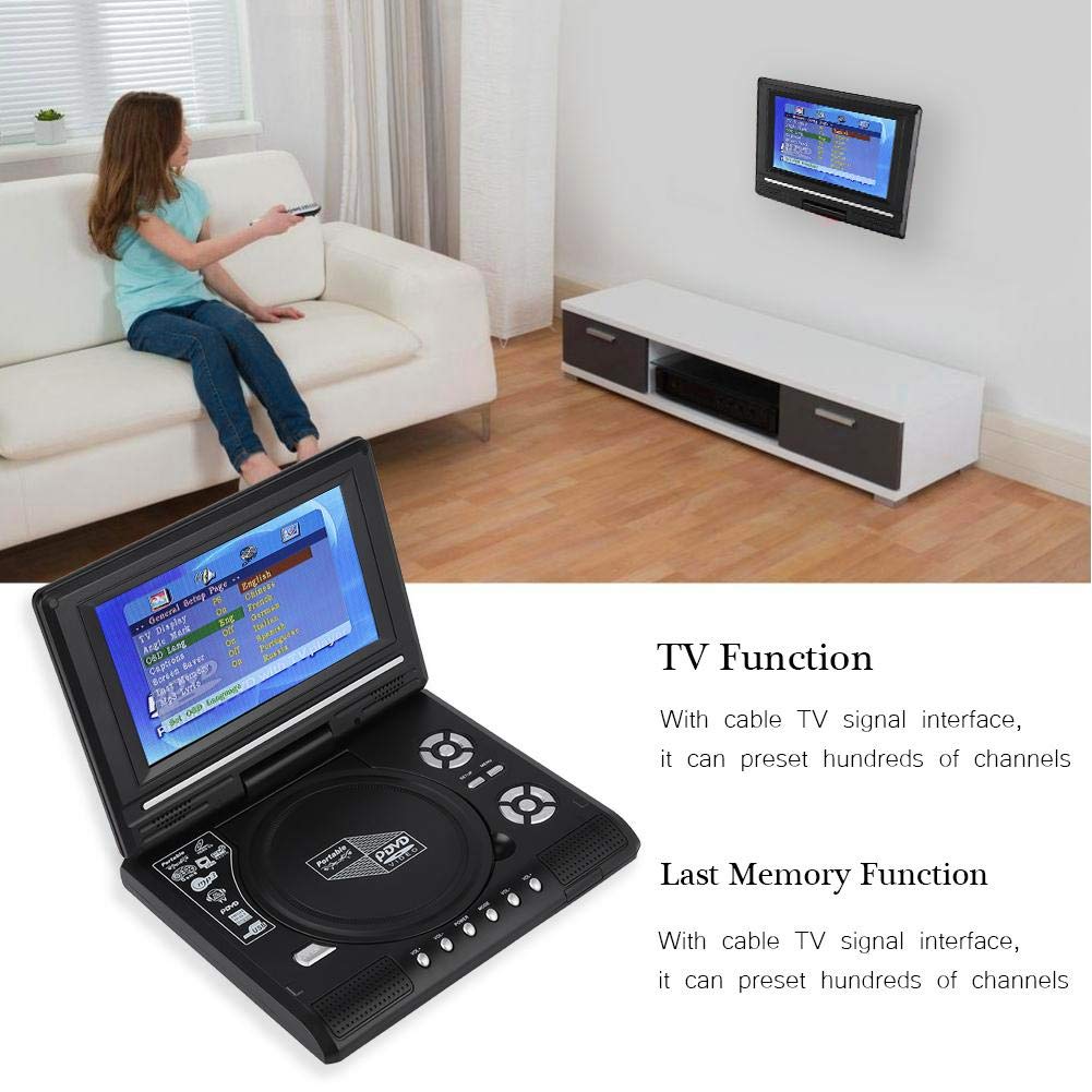 Amazon | 7インチポータブルDVDプレーヤー ミニカーCD TV /ゲーム機能